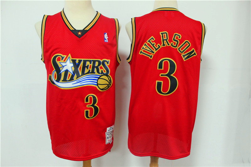 Men Philadelphia 76ers #3 Iverson red Nike NBA Jersey Print->orlando magic->NBA Jersey